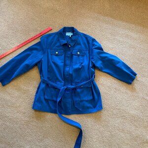 Belted Twill Utility Jacket French Blue Draper James Plus Size NWT